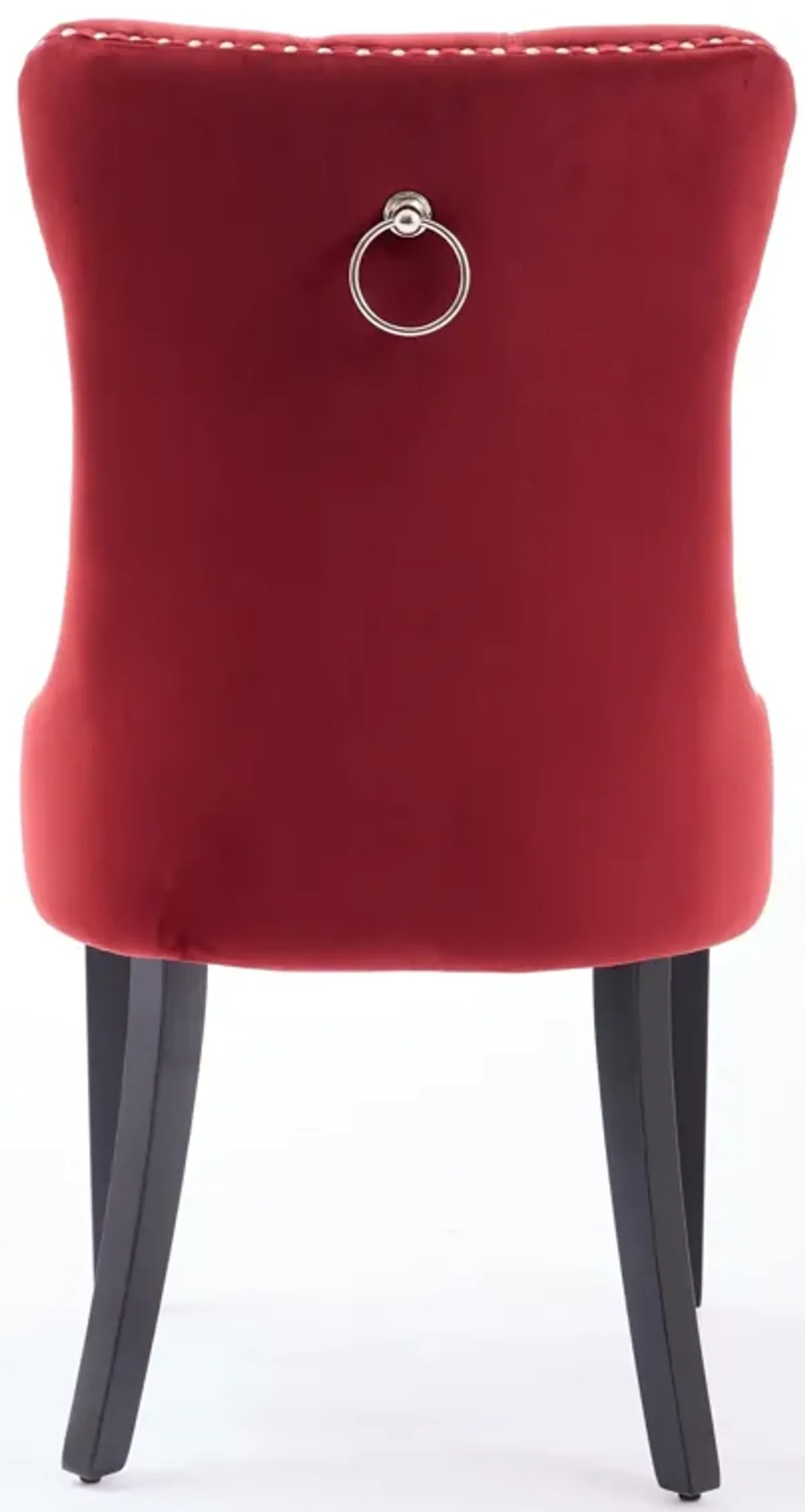 Classic Velvet Dining Chairs, High-End Tufted Solid Wood Contemporary Velvet Upholstered Dining Chair With Wood Legs Nailhead (Set of 2) - Burgundy
