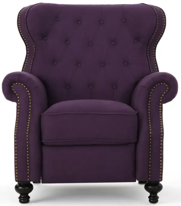 Accented Push Back Recliner Chair With Rolled Arms, Enjoy Cocooning Comfort