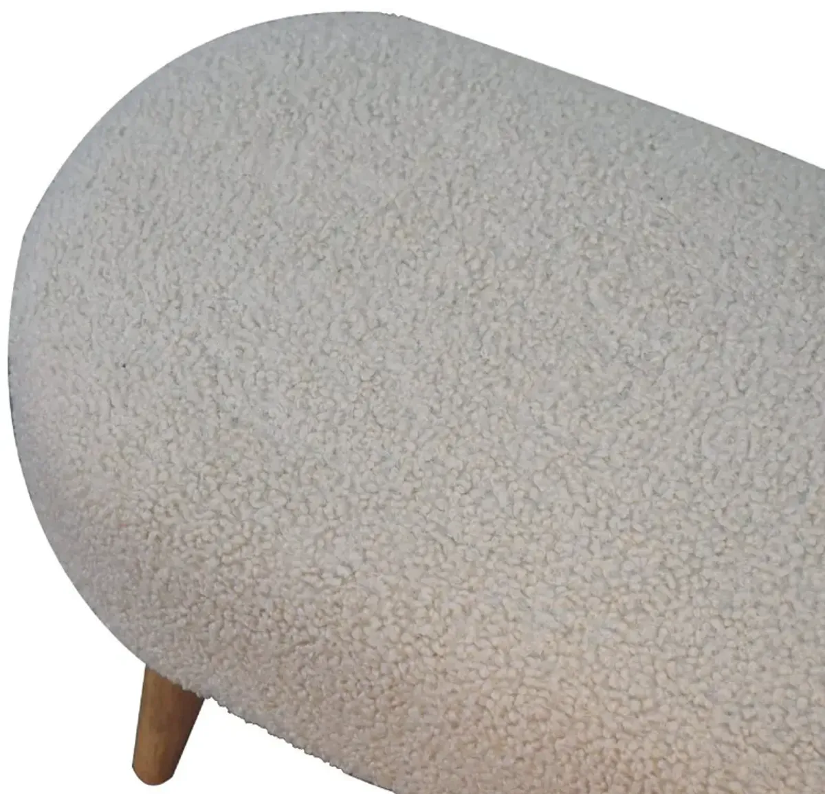 Boucle Hallway Bench - Cream