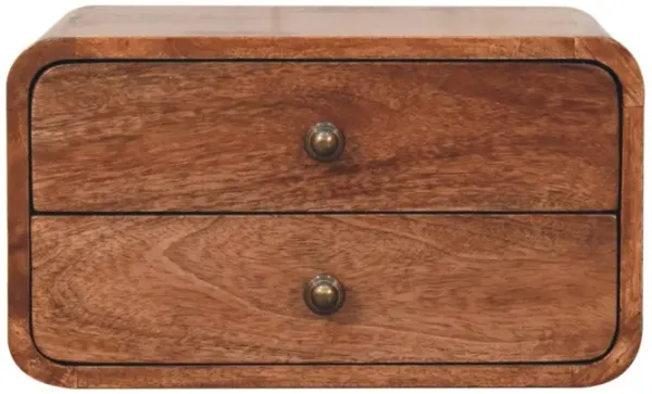 Artisan Furniture 2 Drawer Floating Bedside Table - Caramel