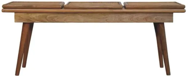 Larissa - Triple Accent Cane Bench - Beige