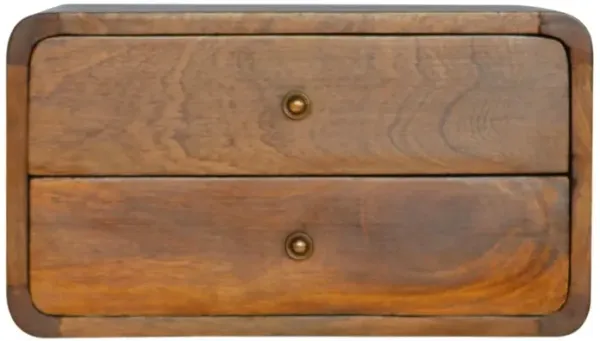 Curved Wall Mounted Bedside Nightstand