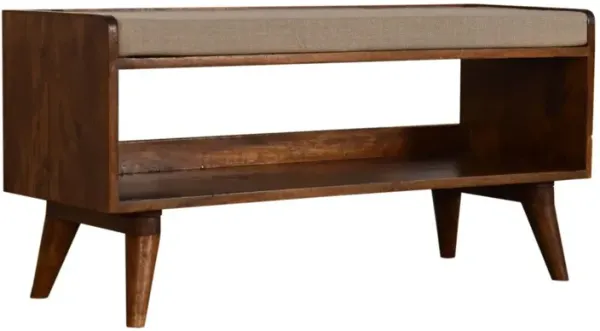 Solid Wood Bench With Upholstered Sea