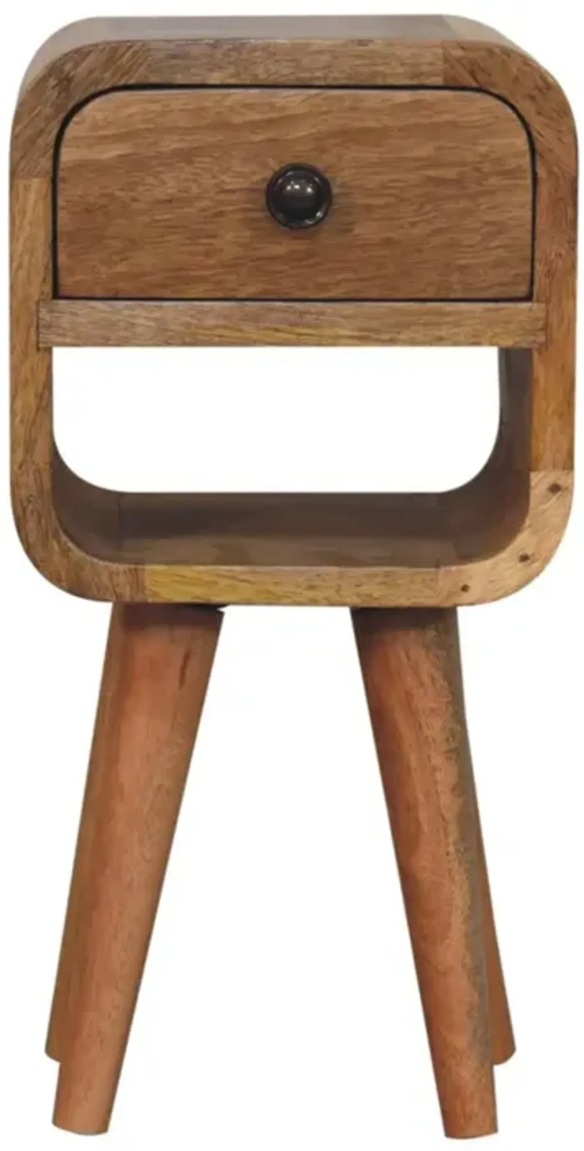 Mini California Curved Nightstand Wth Lower Slot