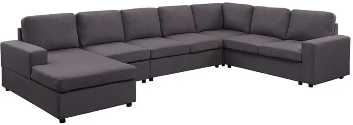 Tifton - Linen 7 Seat Reversible Modular Sectional Sofa Chaise