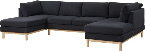 Hallie - Wide Sherpa Double Chaise U-Shape Sectional Sofa