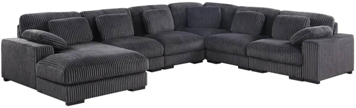 Nadine - Corduroy Modular Corner Sectional Sofa With Left Facing Chaise