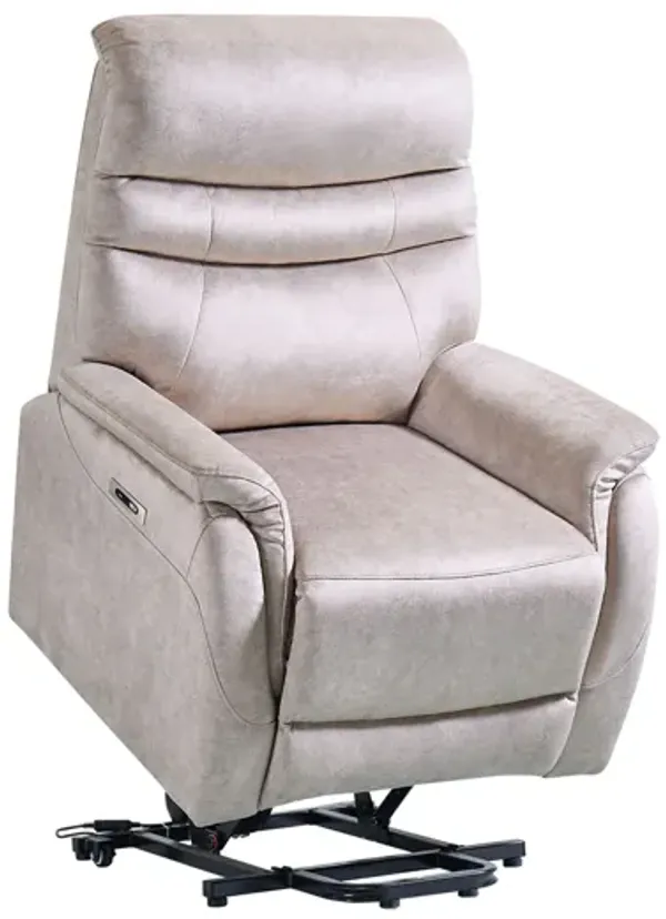 Comfortable Electric Lift Chair, Made Of High Grade Leather, Provides Full Body Support And Convenient Remote Control Operation, Making It An Ideal Choice For The Elderly And Those With Limited Mobili - Light Gray