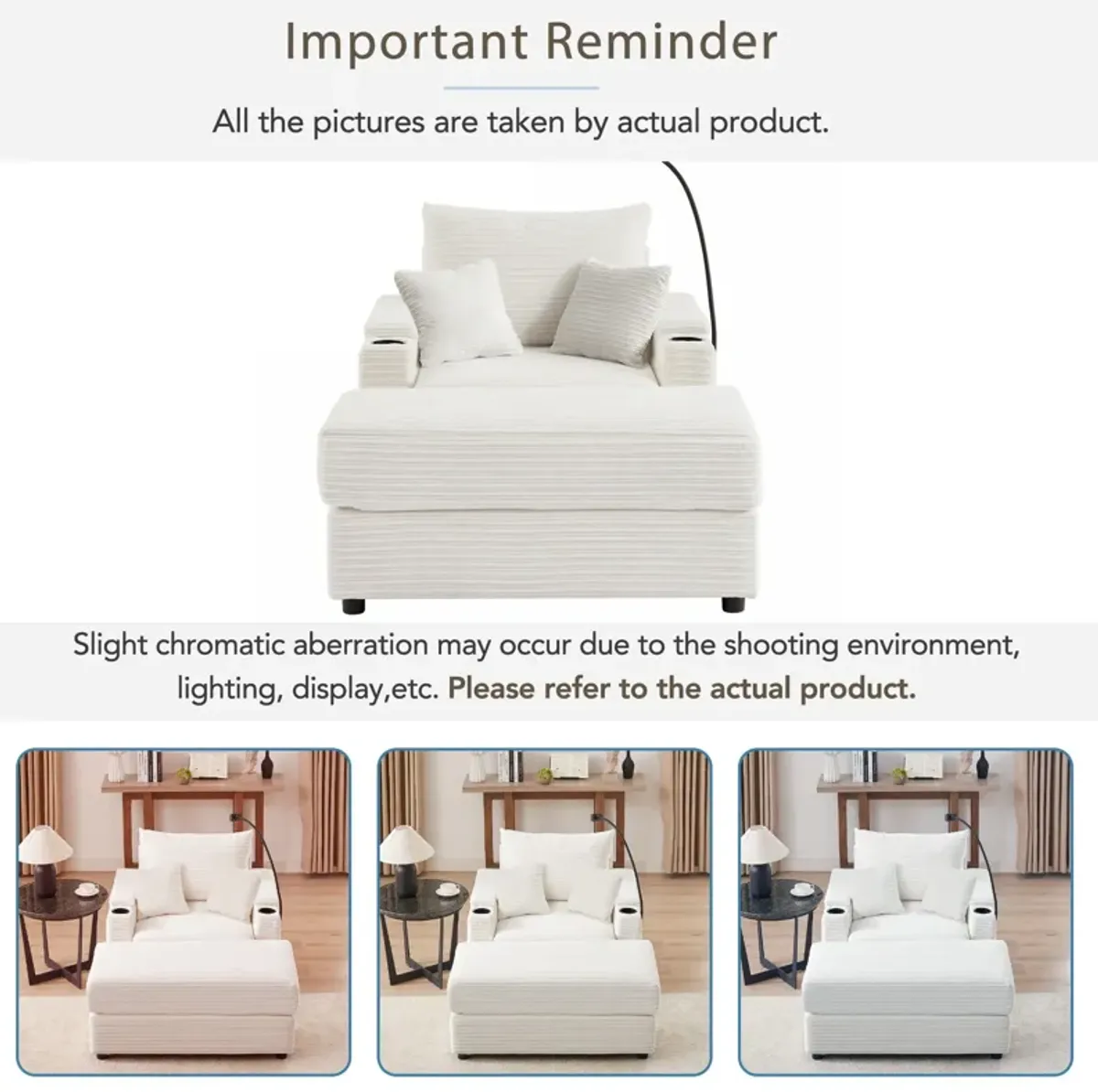 Modern Style Loveseat Sofa Sectional Sofa Couch With Storage Space, A Movable Ottoman, Two USB Ports, Two Cup Holders, A Phone Holder For Living Room