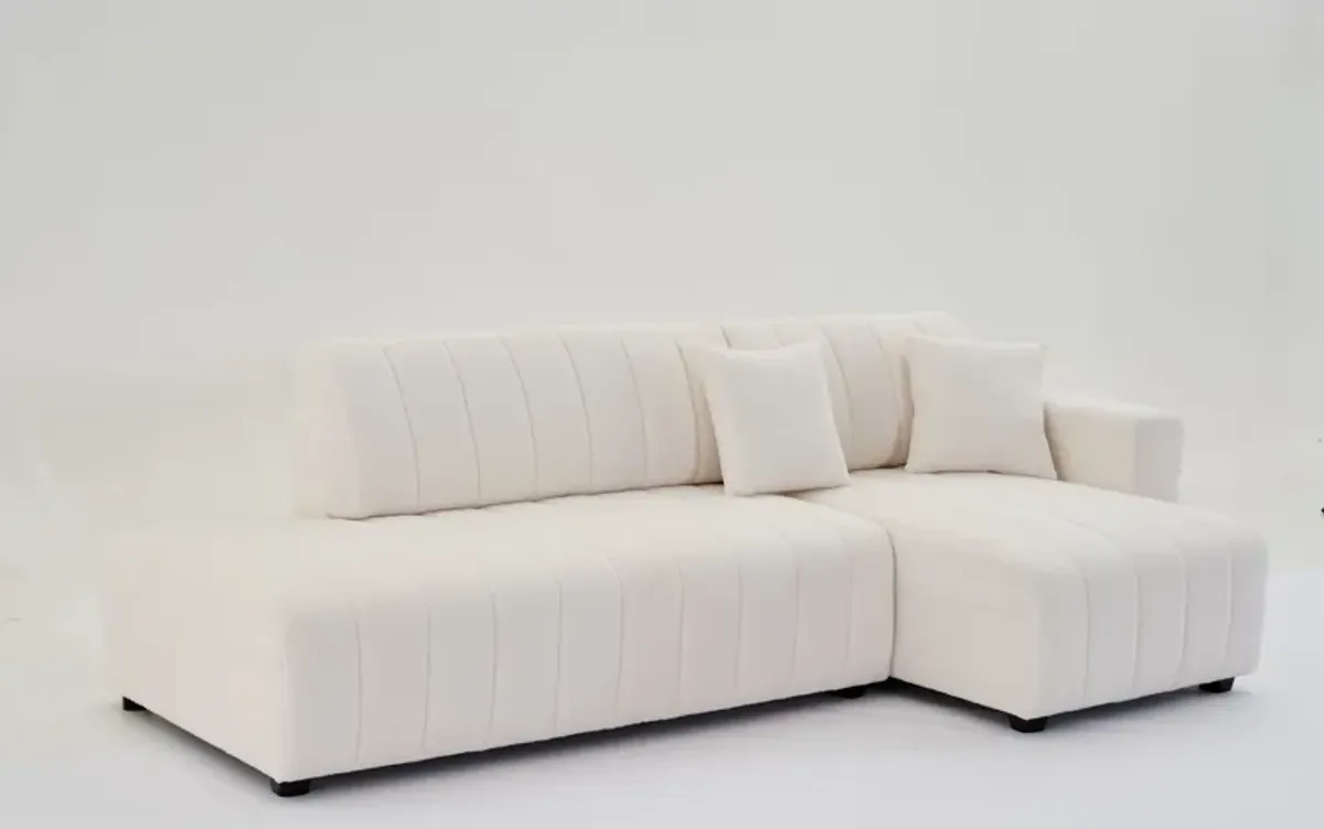 Jessica - Lamb Wool Sectional Sofa With Chaise, Versatile Configuration