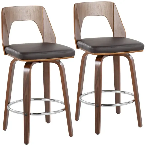 Trilogy - Mid Century Modern Counter Stool (Set of 2)