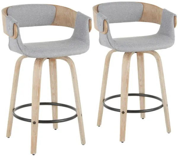 Elisa - Farmhouse Counter Stool (Set of 2) - White Washed / Gray