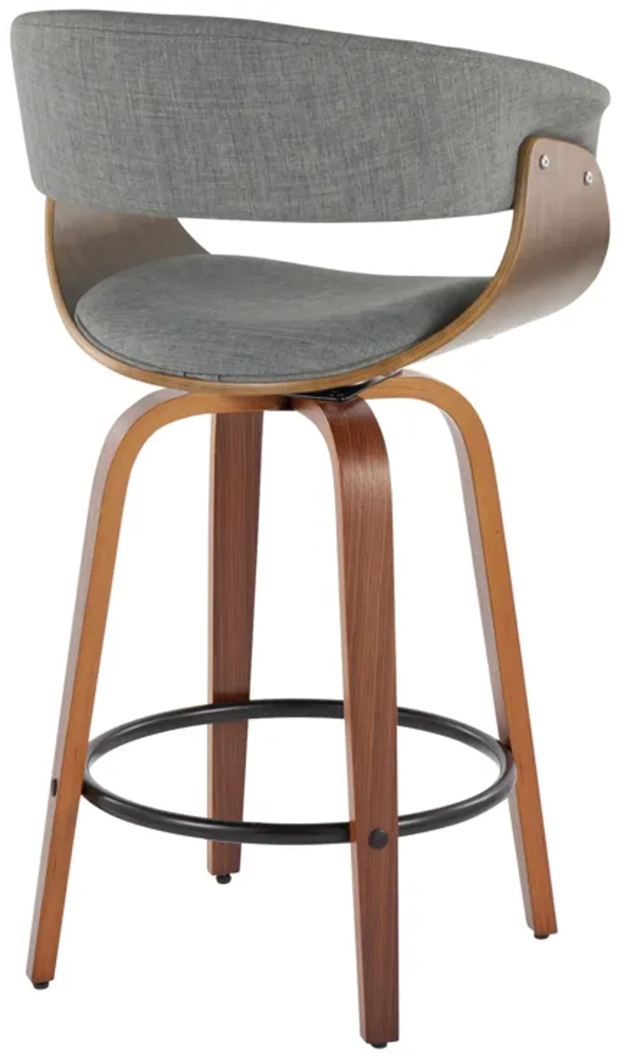 Vintage Mod Mid Century Modern Fixed Height Counter Stool And Swivel ...