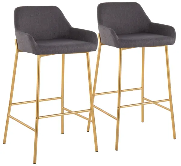 Daniella - Contemporary / Glam Fixed Height Bar Stool (Set of 2)