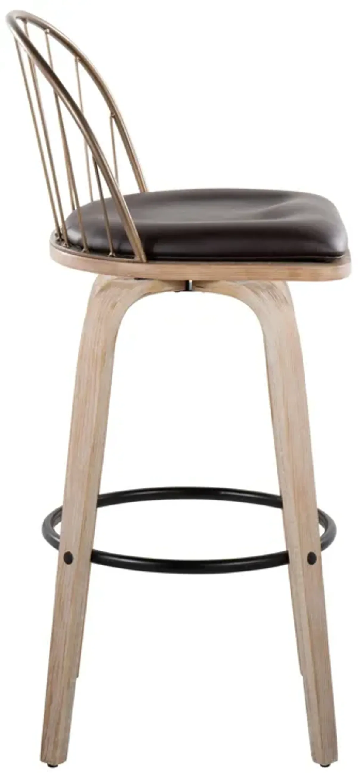 Riley - Industrial / Urban Fixed Height Barstool With Swivel With Removable Cushion (Set of 2)