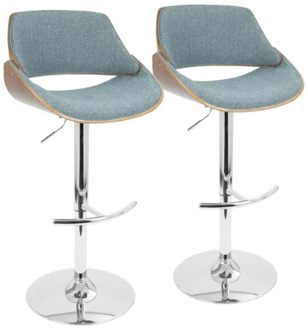 Fabrizzi - Mid Century Modern Adjustable Barstool With Swivel (Set of 2)