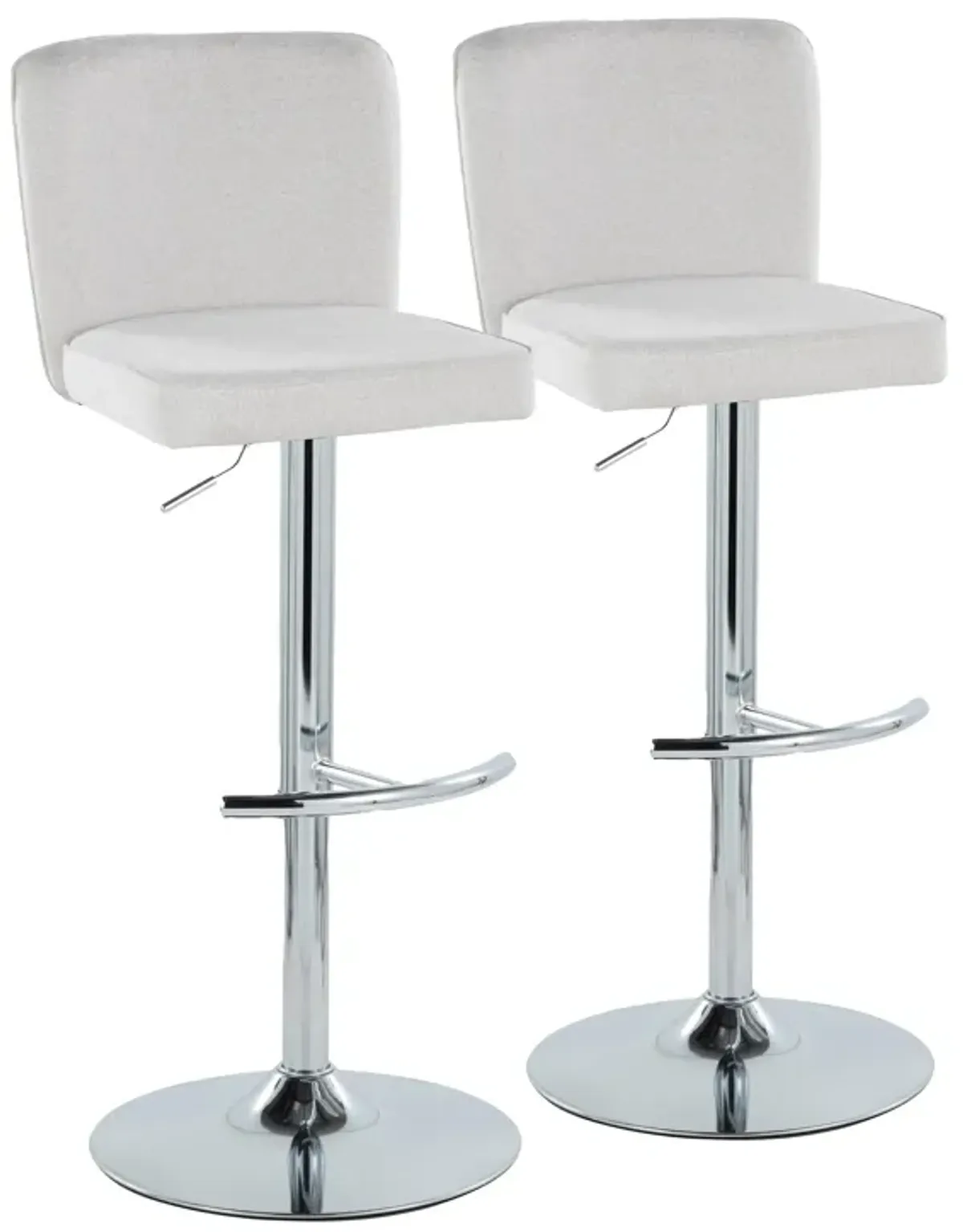 Henry - Contemporary Adjustable Barstool With Swivel & Rounded T Footrest (Set of 2)