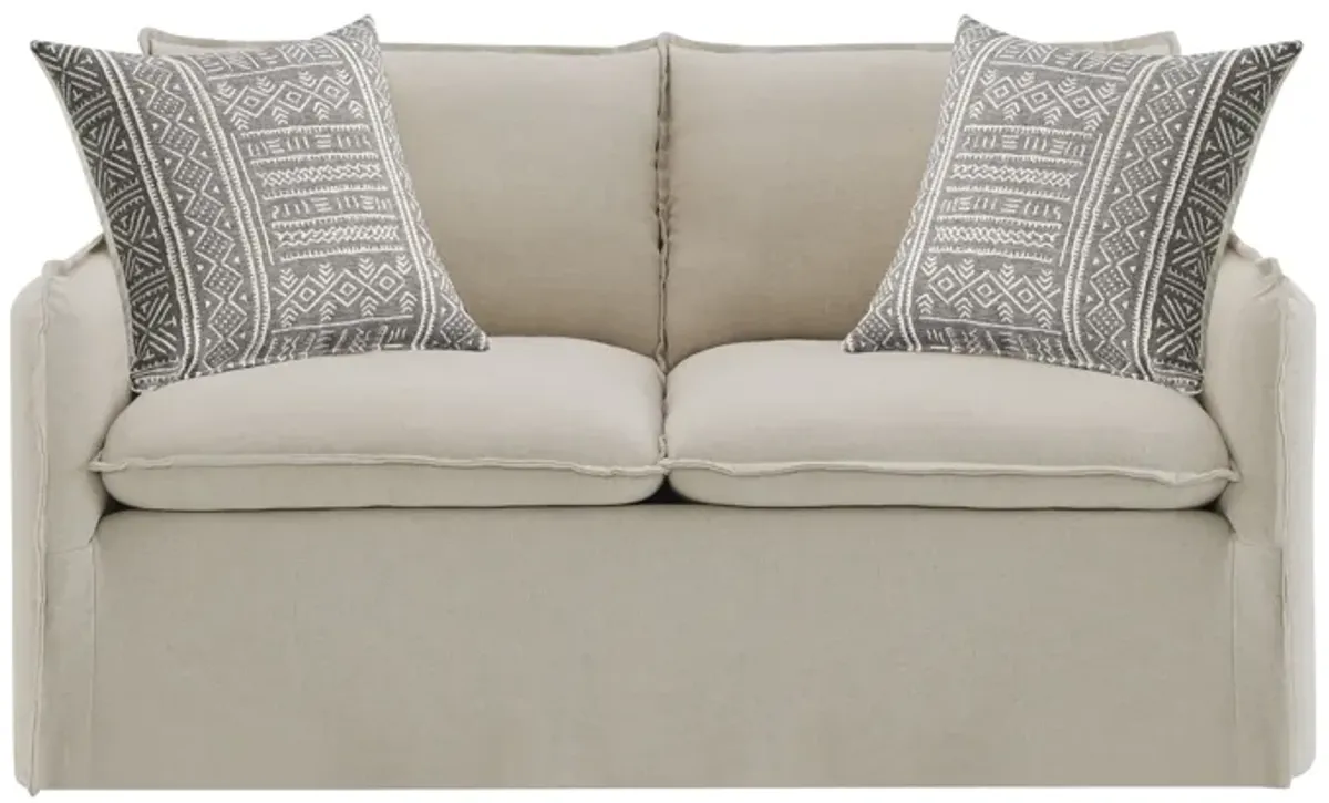 Upendo - Pattern Fabric 3 Pieces Living Room Set - Beige Yakety Yak Sand
