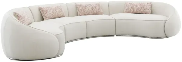 Sahara - Boucle Sectional Sofa With 3 Pillows - Beige