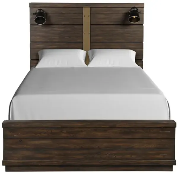 Industrial Farmhouse Designed Bed With Bluetooth