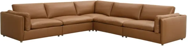 Brighton - Top Grain Leather Modular Sectional - Brown