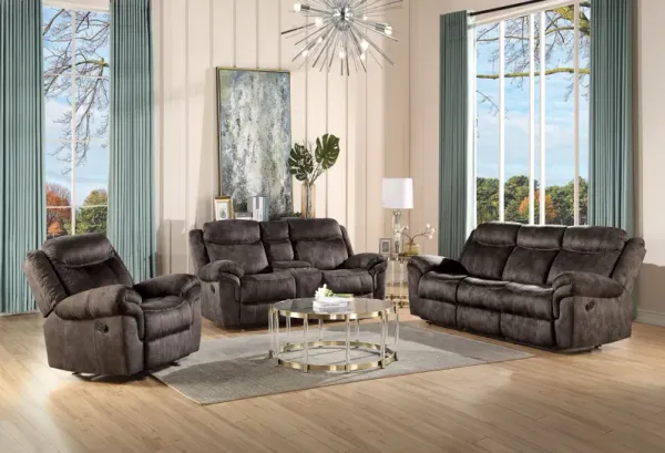 Zubaida - Two Tone Velvet 3 Piece Recliner Living Room Set