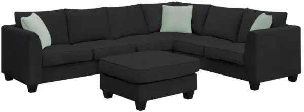 Sectional Sofa Couches Living Room Sets, 7 Seats Modular Sectional Sofa With Ottoman, L Shape Fabric Sofa Corner Couch Set With 3 Pillows