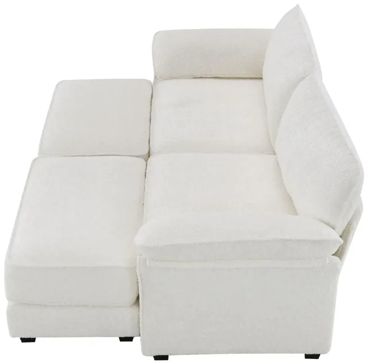 Free Combination Modular Convertible Sectional Sofa Bed Set, 4 Seat Upholstered Sleeper Corner Couch, Deep Seat Loveseat With Ottoman For Living Room, Office, Apartment