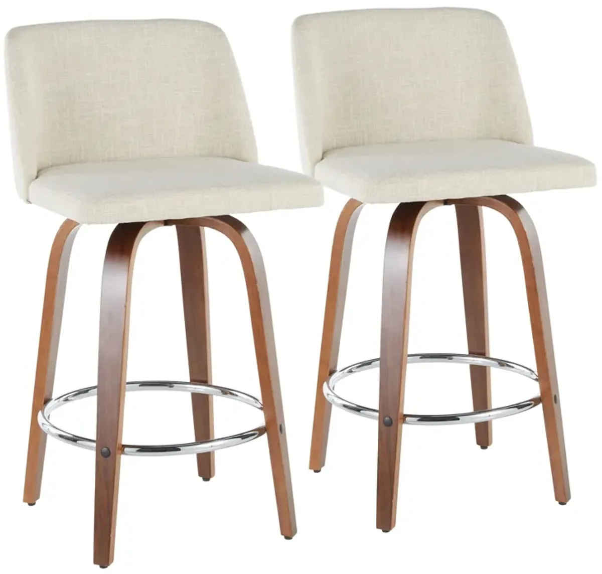 Toriano - Mid-Century Modern Counter Stool (Set of 2)