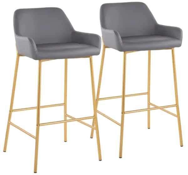 Daniella - Stylish Contemporary Glam Fixed Height Bar Stool (Set of 2)