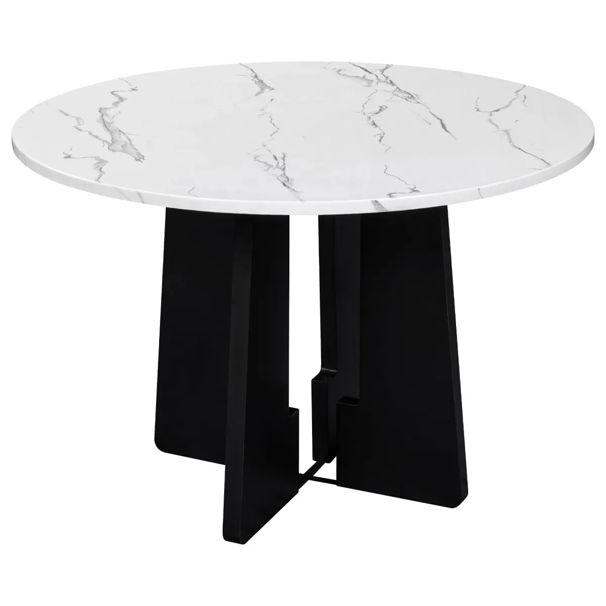 5 Piece Round Dining Table Set, Dining Table And 4 Upholstered Chairs For Dining Room, Kitchen Room, Living Room - White / Gray