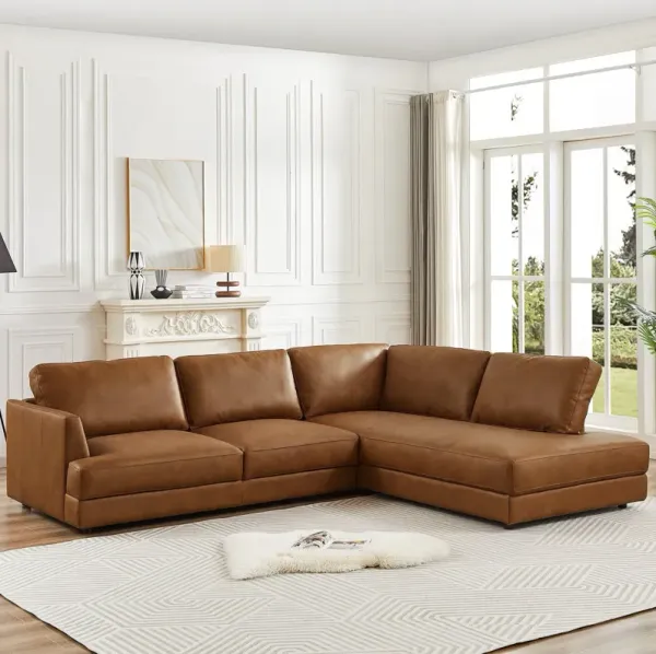 Elijah - Japandi Curvy Sectional Sofa - Beige
