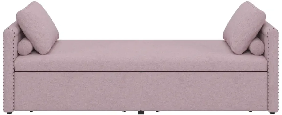 Modern Upholstered Chaise Lounger Daybed With Pillows Small Single Daybed, No Mattress Needed