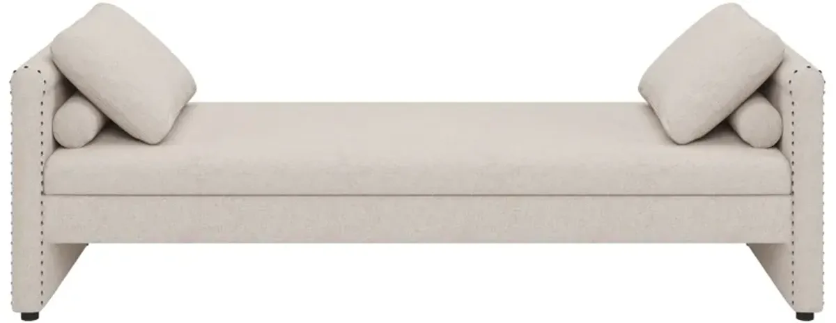 Modern Upholstered Chaise Lounger Daybed With Pillows Small Single Daybed, No Mattress Needed