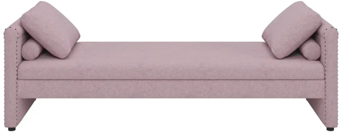 Modern Upholstered Chaise Lounger Daybed With Pillows Small Single Daybed, No Mattress Needed