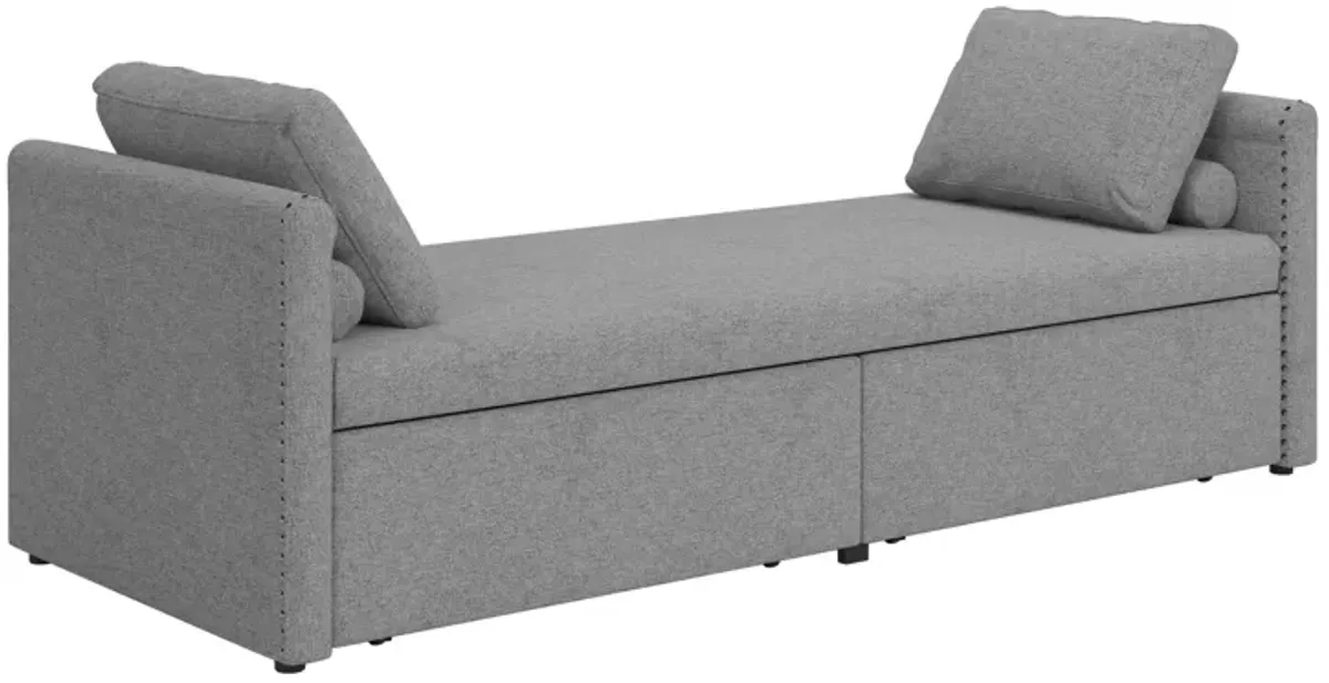 Modern Upholstered Chaise Lounger Daybed With Pillows Small Single Daybed, No Mattress Needed