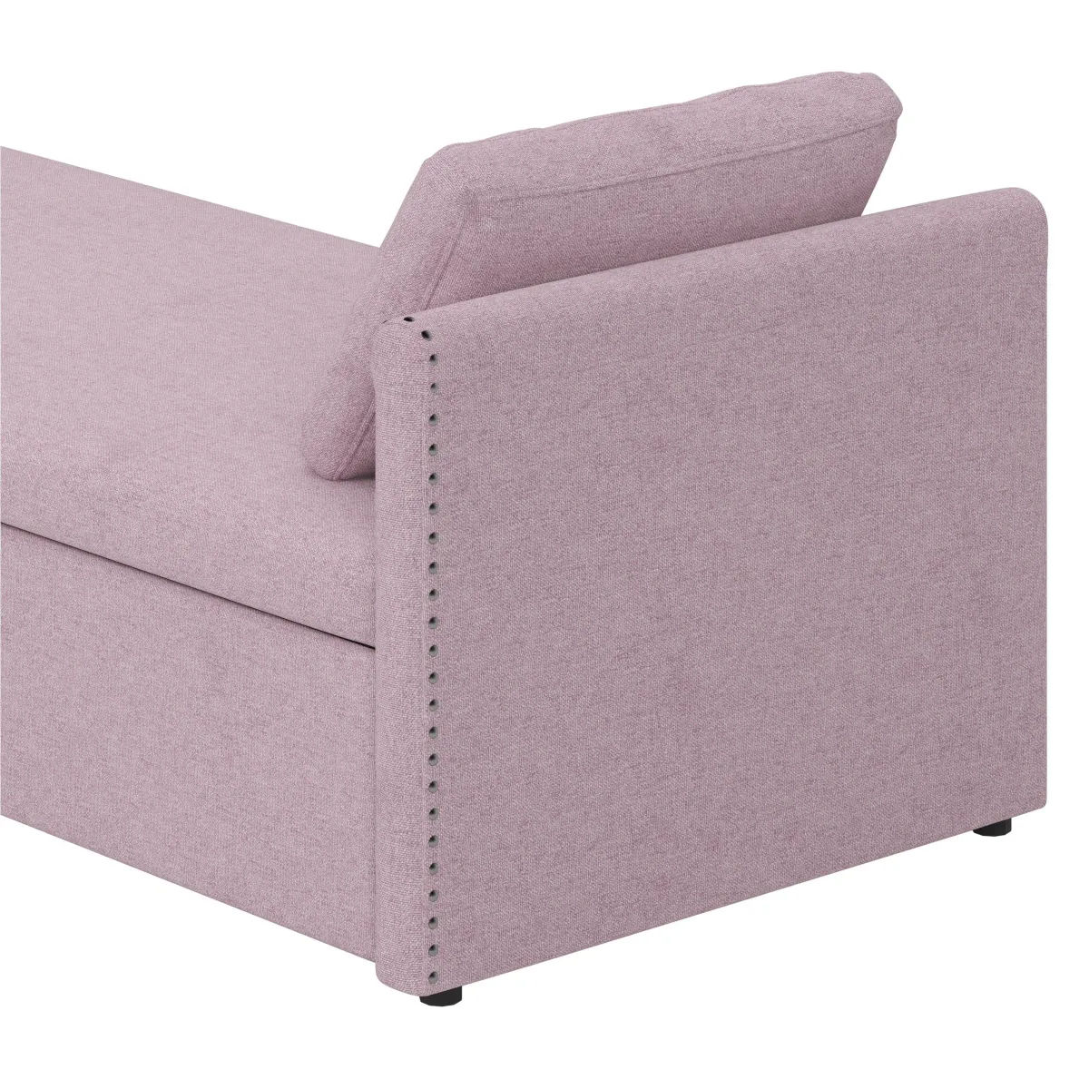 Modern Upholstered Chaise Lounger Daybed With Pillows Small Single Daybed, No Mattress Needed