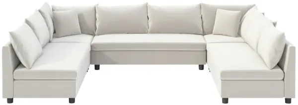 Modular Sectional Reversible U Shaped Couch Set, Free Combination Minimalist Style Oversized 8 Seat Convertible Sofa