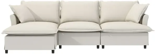 Sectional Sofa With Ottoman Cloud Couch Set With Throw Pillows, Free Combination