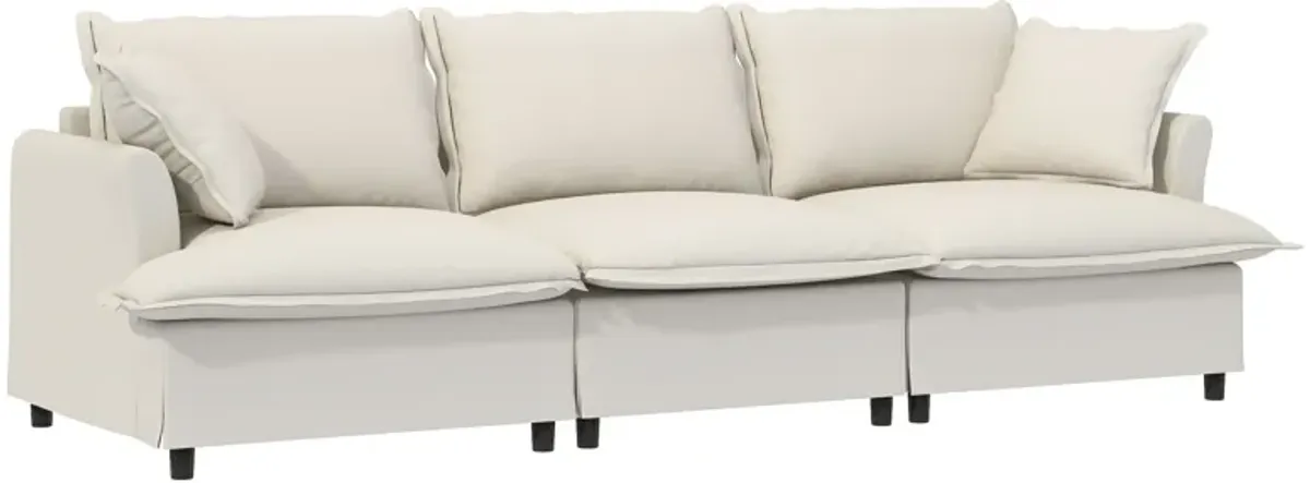 Sectional Sofa With Ottoman Cloud Couch Set With Throw Pillows, Free Combination
