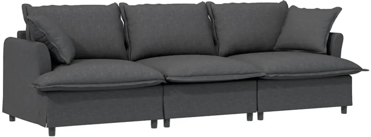 Sectional Sofa With Ottoman Cloud Couch Set With Throw Pillows, Free Combination