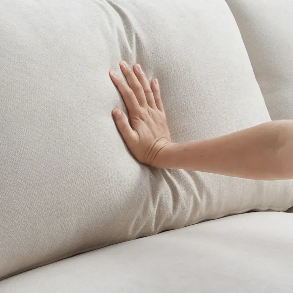 Modern Sectional Sofa With Throw Pillows, Cloud L Shaped Couch Set With Wide 4 Seat Comfy Couch Set With Movable Ottoman
