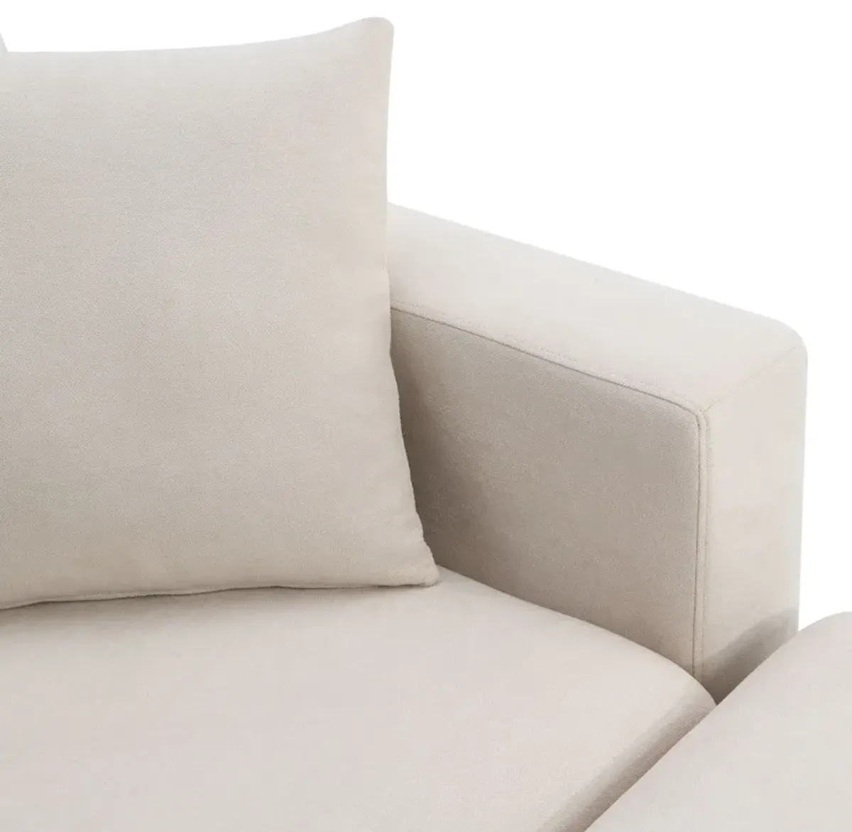 Modern Sectional Sofa With Throw Pillows, Cloud L Shaped Couch Set With Wide 4 Seat Comfy Couch Set With Movable Ottoman