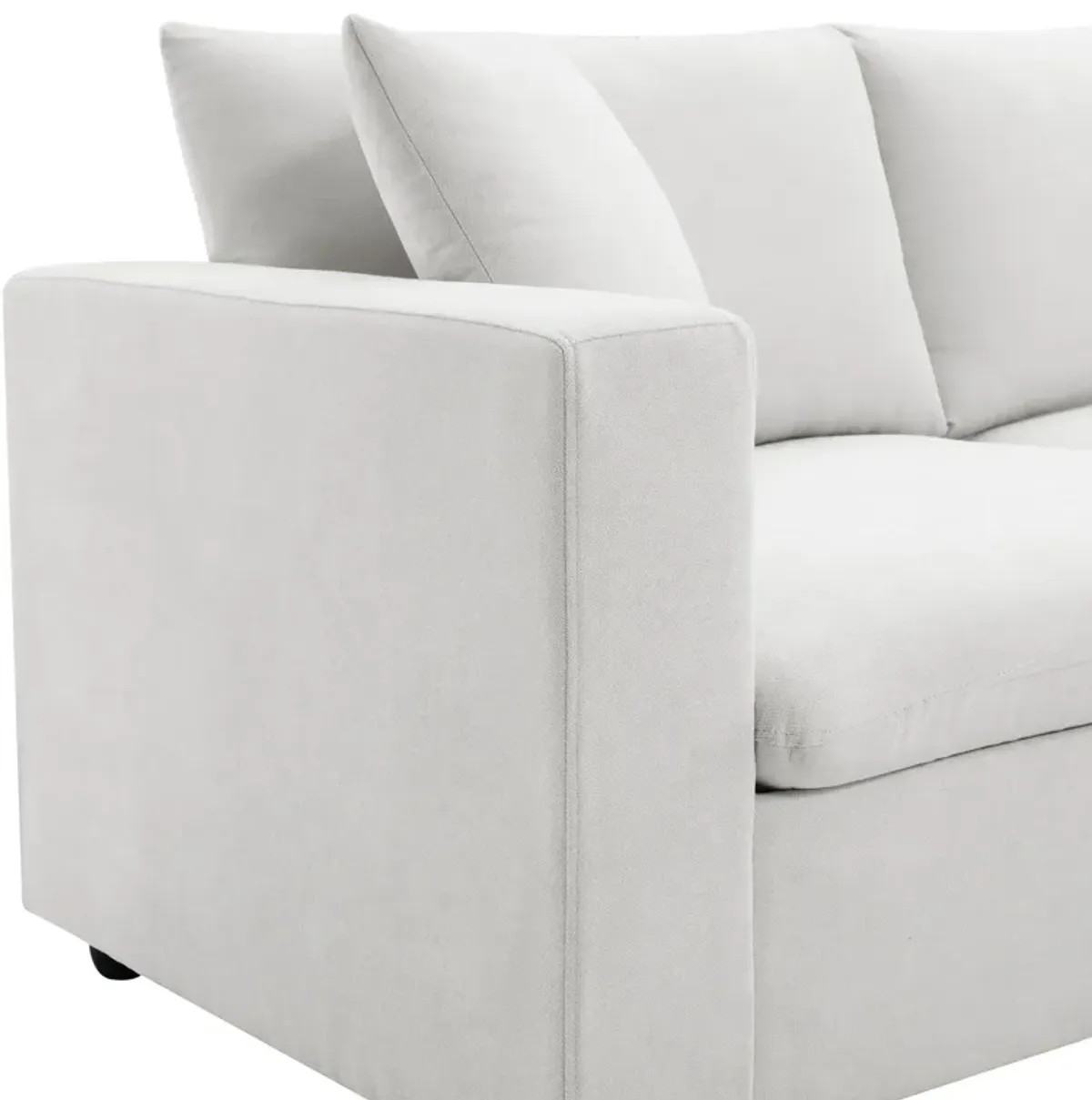 Modern Sectional Sofa With Throw Pillows, Cloud L Shaped Couch Set With Wide 4 Seat Comfy Couch Set With Movable Ottoman