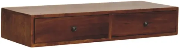Lunar - 2 Drawer Wall Mounted Console - Brown