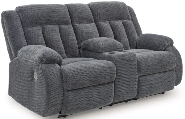 Observation - Steel - Double Reclining Power Loveseat With Console