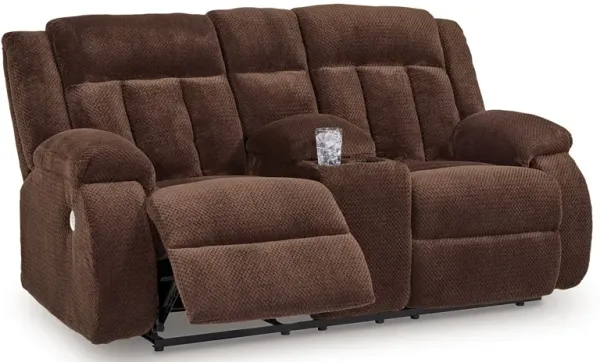 Free Wake - Chocolate - Double Relcining Power Loveseat With Console