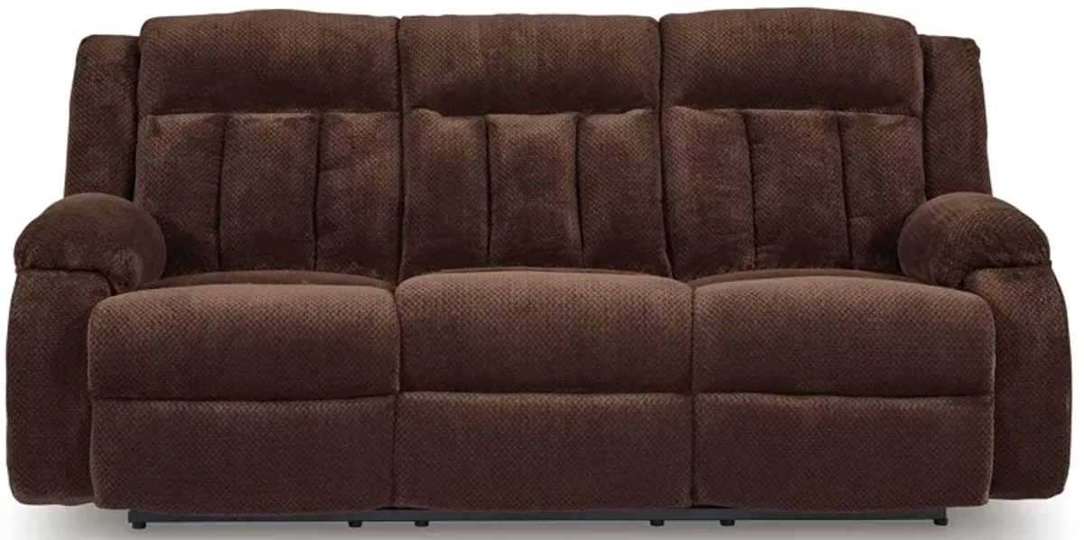 Free Wake - Chocolate - Reclining Power Sofa With Drop Down Table