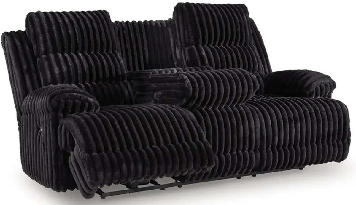 Rhine Falls - Onyx - Reclining Power Sofa With Drop Down Table