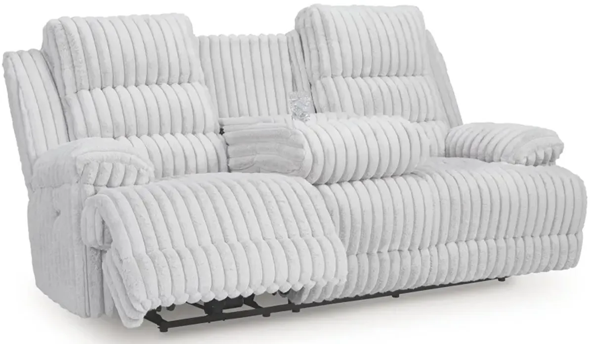 Rhines Falls - Alloy - Reclining Power Sofa With Drop Down Table